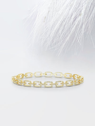 0.74ct Round Cut Link Moissanite Diamond Bracelet For Women