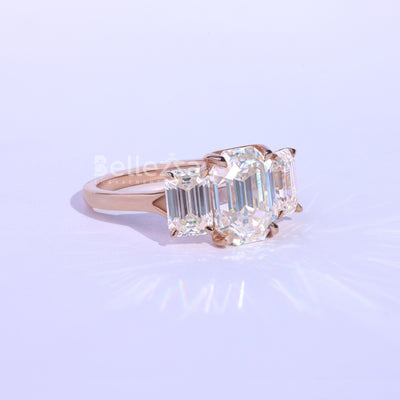 2.0CT Emerald Cut Three Stone Engagement Ring - Ready To Ship