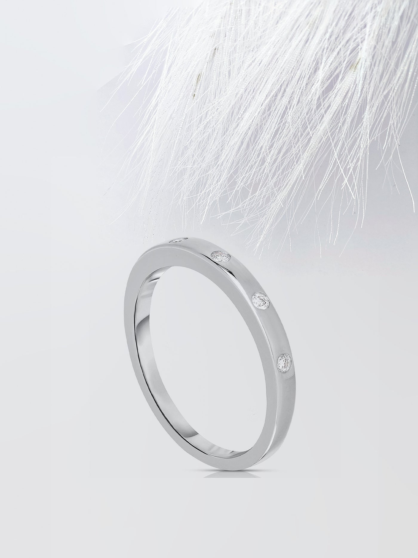 Round Cut Diamond Wedding Band For Women, Anniversary Gift For Her