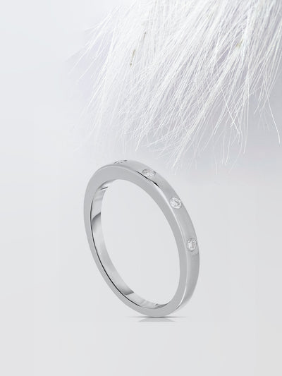 Round Cut Diamond Wedding Band For Women, Anniversary Gift For Her