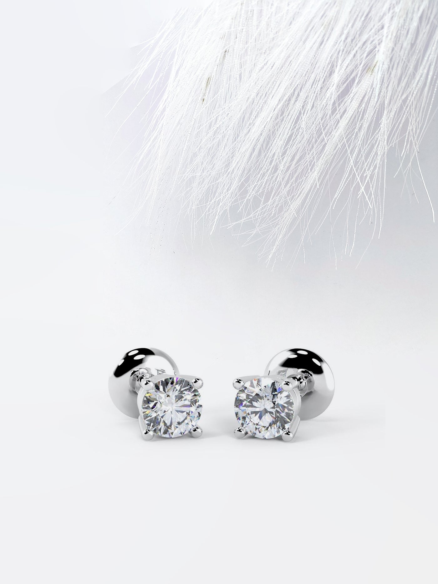 Round Cut Moissanite Stud Diamond Earrings For Women