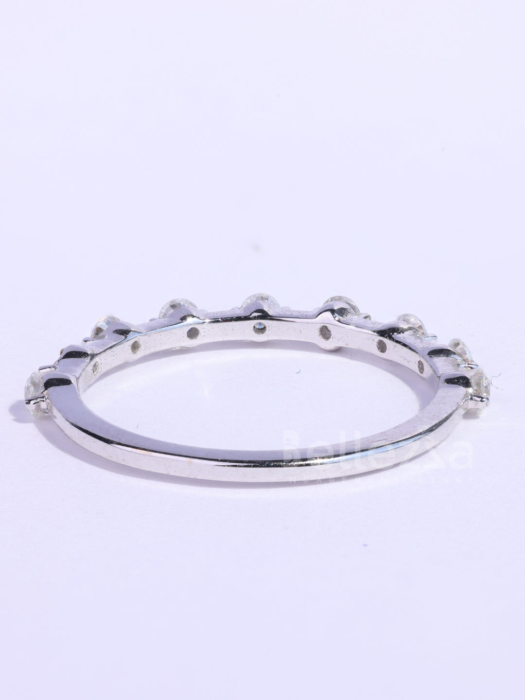 Round Cut Petite Pave Setting Moissanite Wedding Band