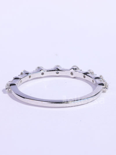 Round Cut Petite Pave Setting Moissanite Wedding Band