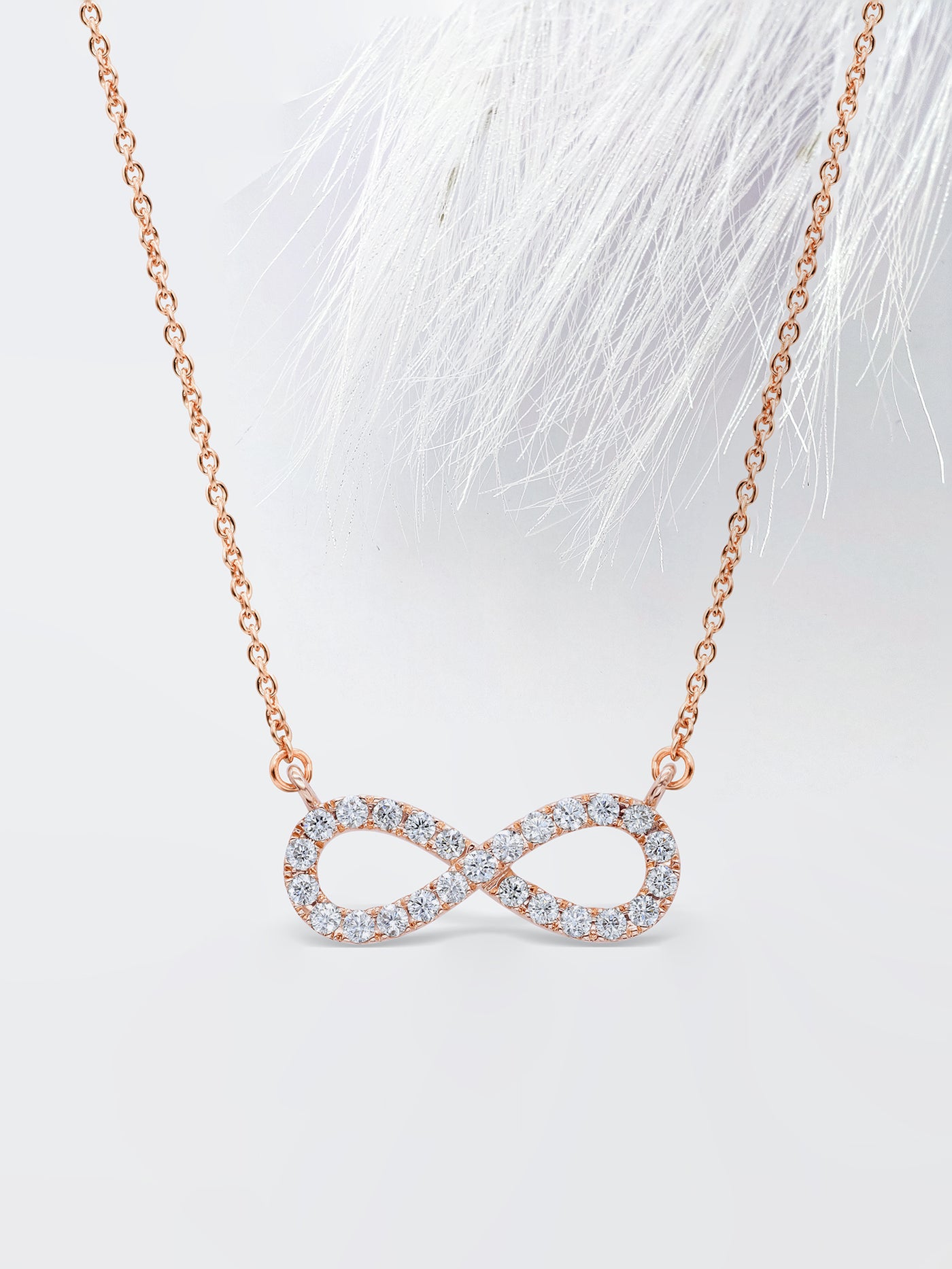 Round Cut Diamond Moissanite Infinity Necklace