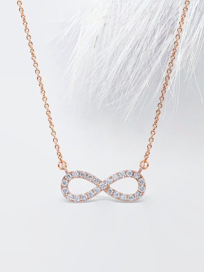 Round Cut Diamond Moissanite Infinity Necklace