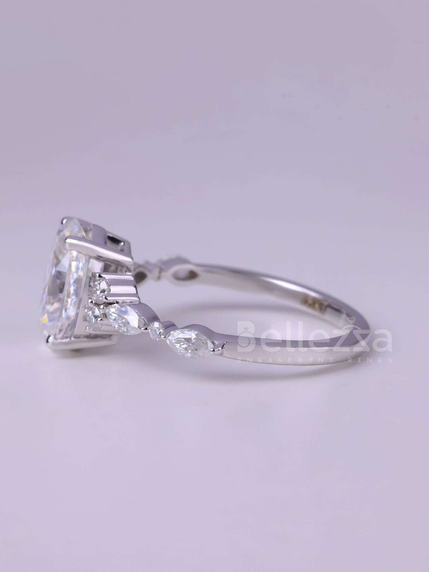 2.50CT Oval Cut Cluster Diamond Moissanite Engagement Ring