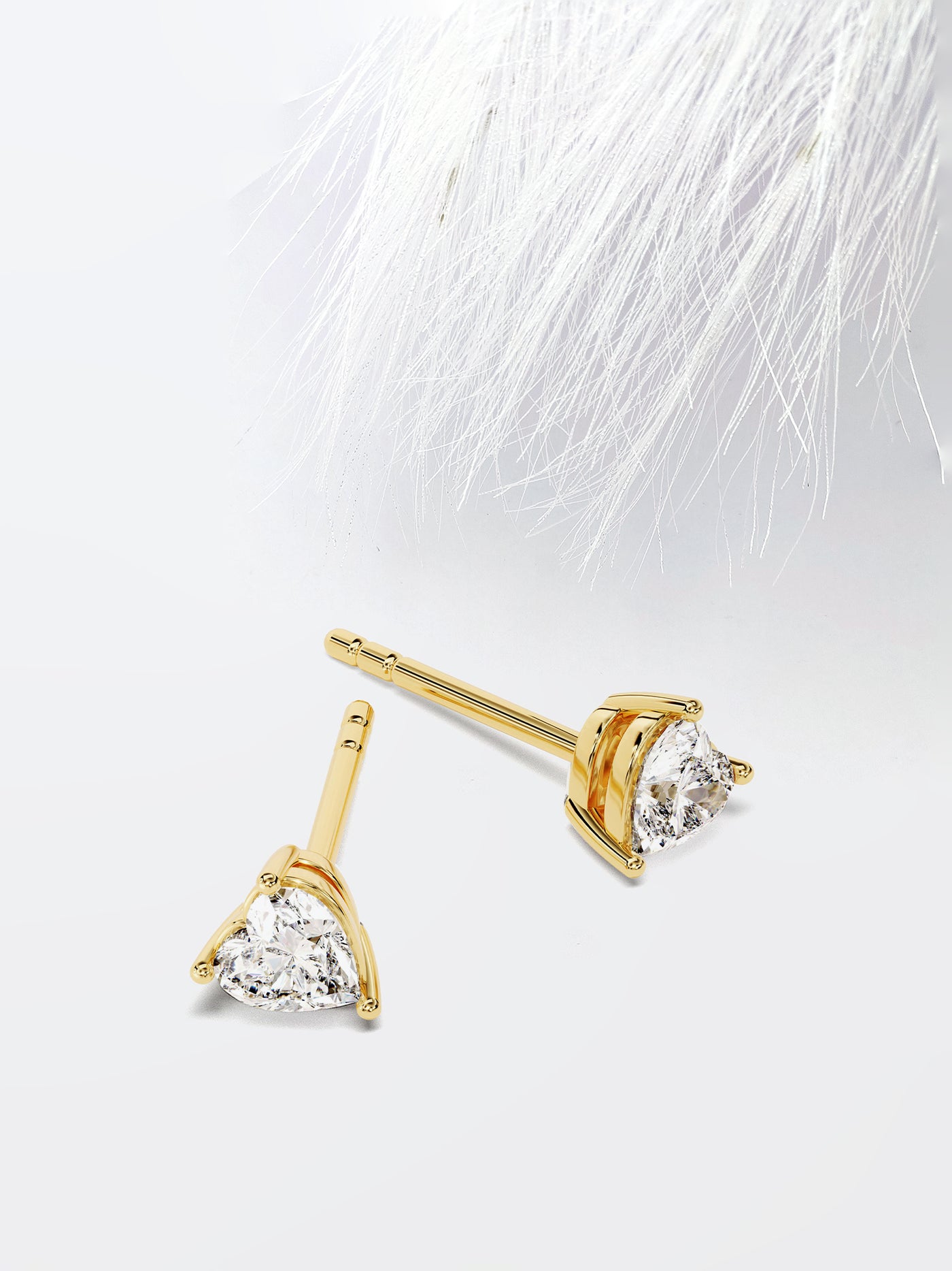 Heart Cut Solitaire Moissanite Stud Diamond Earrings For Women