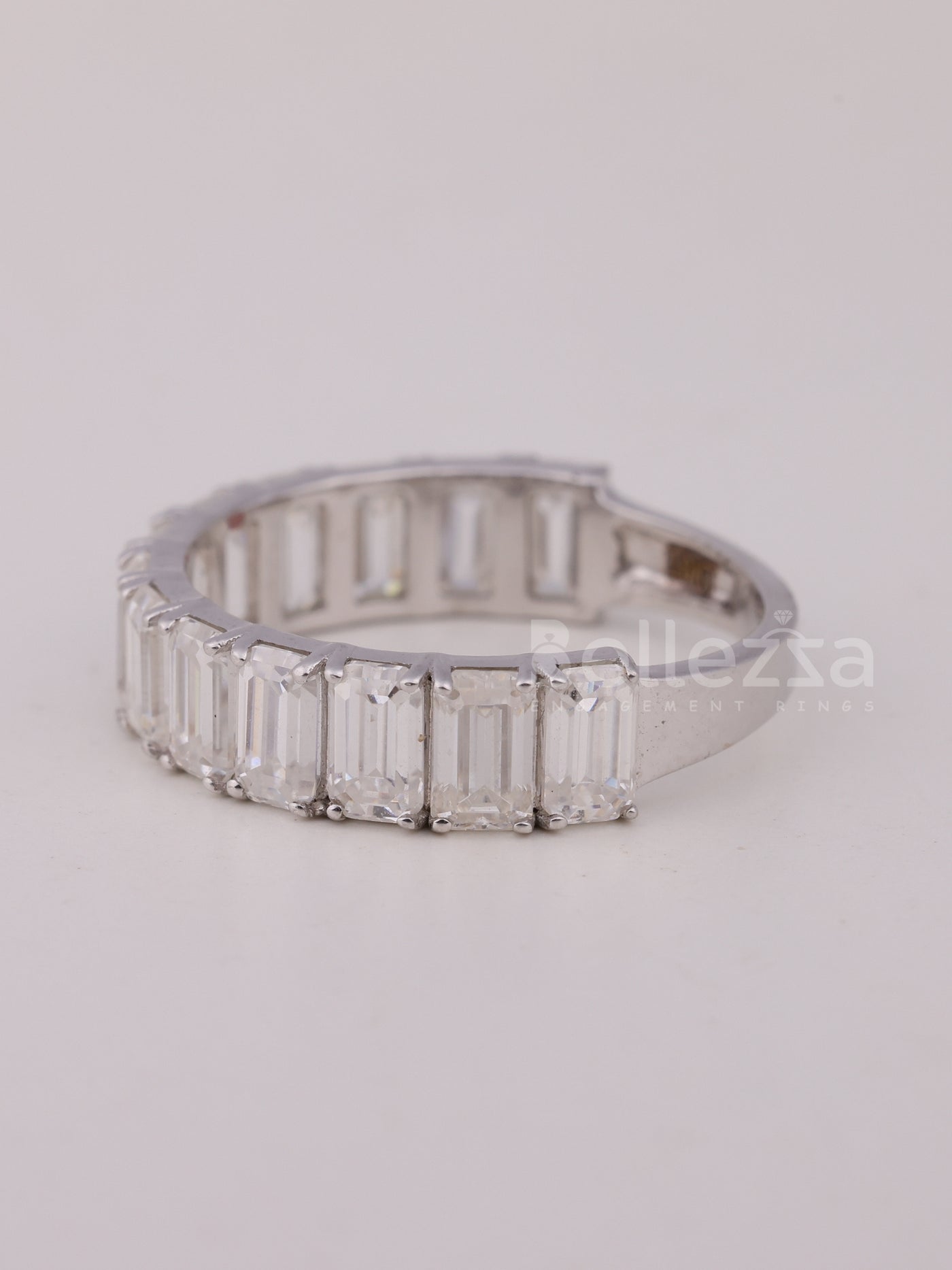 1.50TCW Emerald Cut Half Eternity Wedding Band For Her