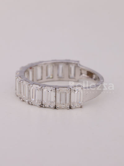 1.50TCW Emerald Cut Half Eternity Wedding Band For Her