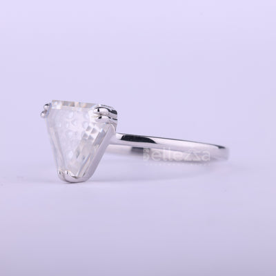 1.0CT Shield Cut Diamond Moissanite Solitaire Engagement Ring