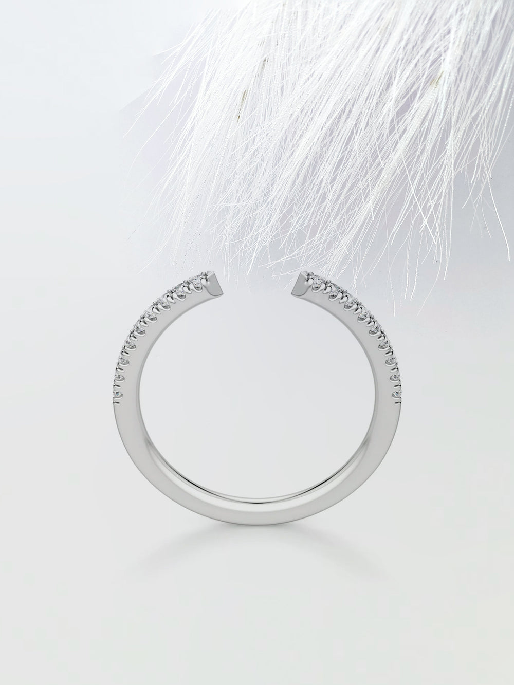 Round Cut Open Wedding Band For Women