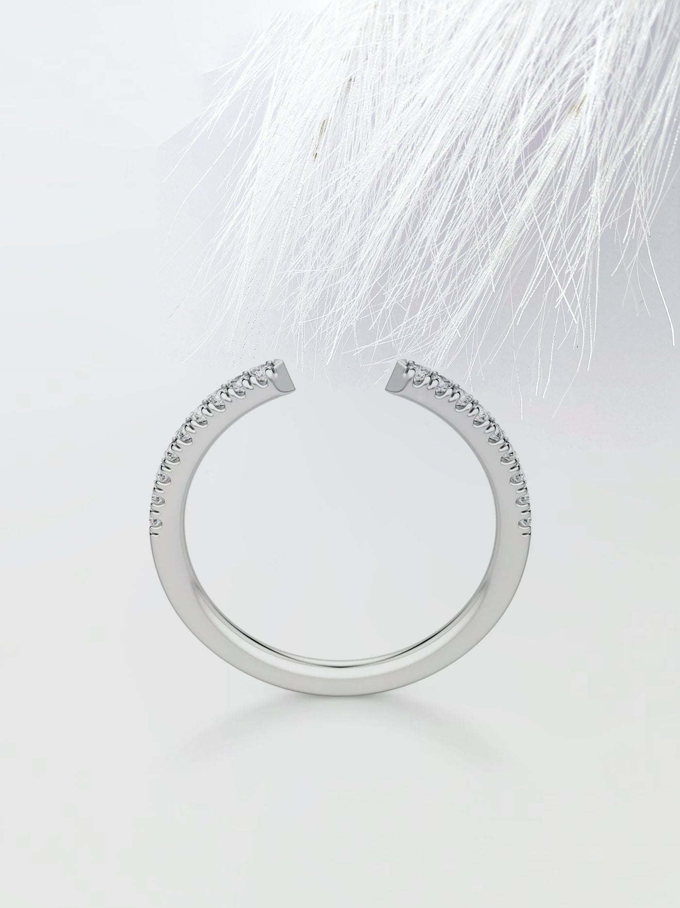 Round Cut Open Wedding Band For Women