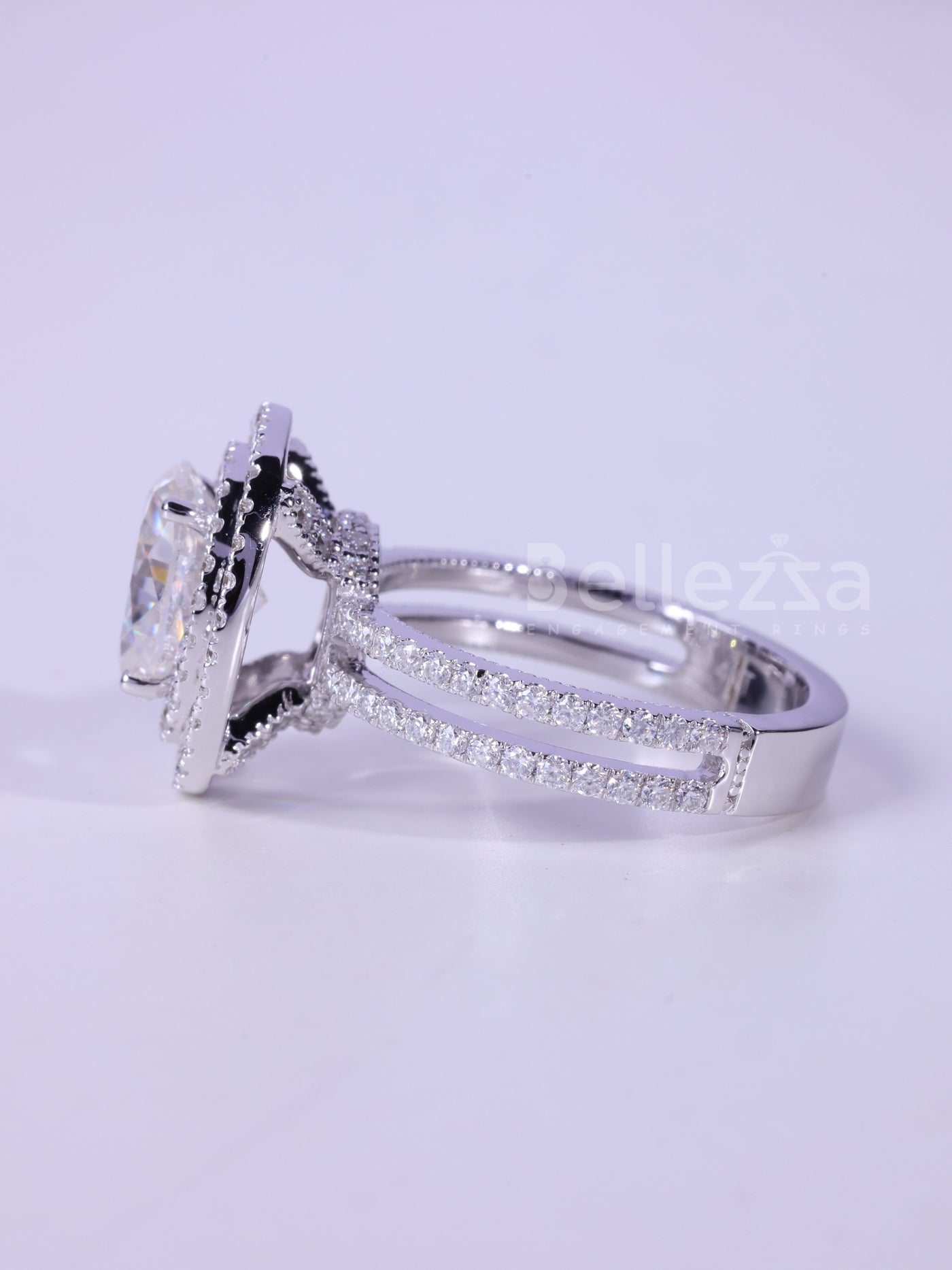 1.50CT Oval Cut Double Halo Moissanite Engagement Ring