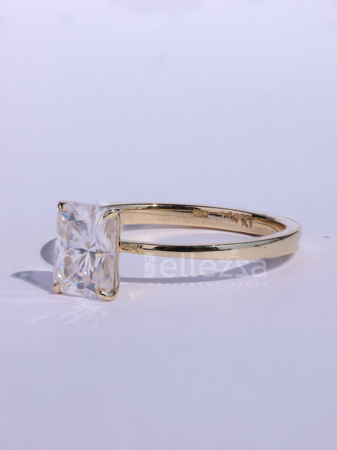1.0CT Radiant Cut Moissanite Classic Solitaire Timeless Engagement Ring