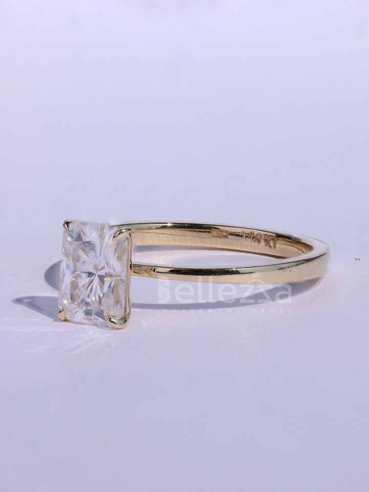 1.0CT Radiant Cut Moissanite Classic Solitaire Timeless Engagement Ring