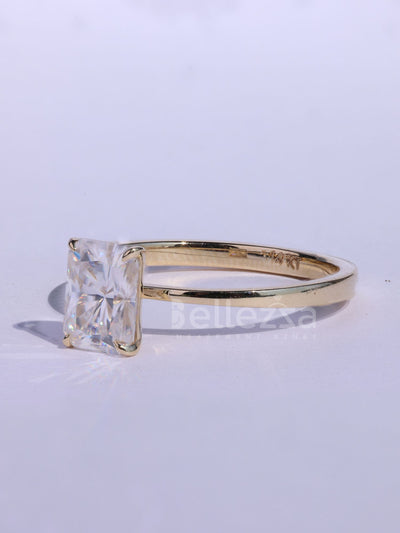 1.0CT Radiant Cut Moissanite Classic Solitaire Timeless Engagement Ring