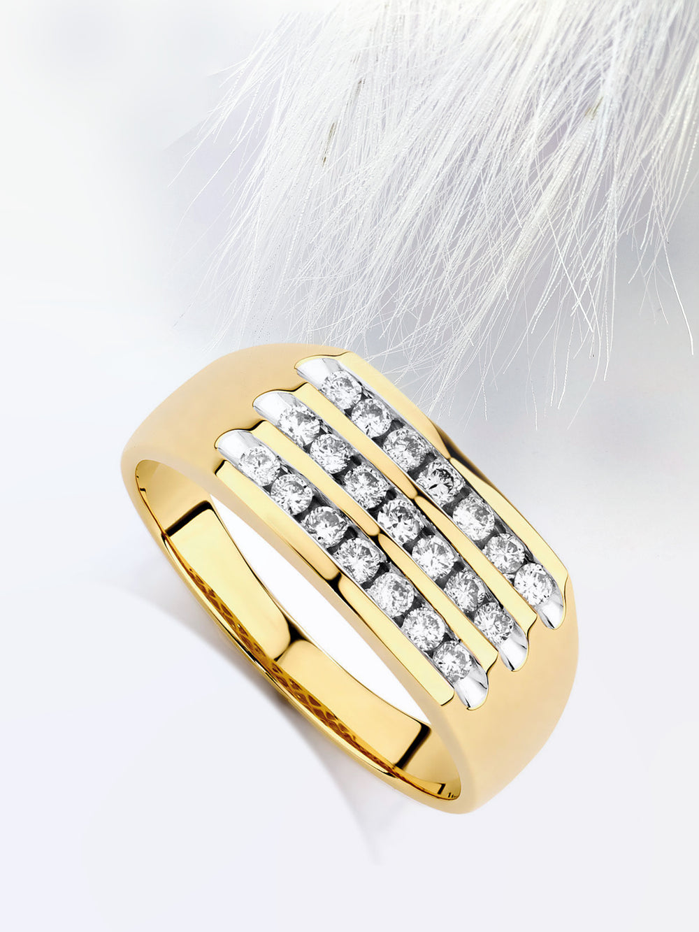 Round Cut Channel Moissanite Men's Diamond Wedding Band