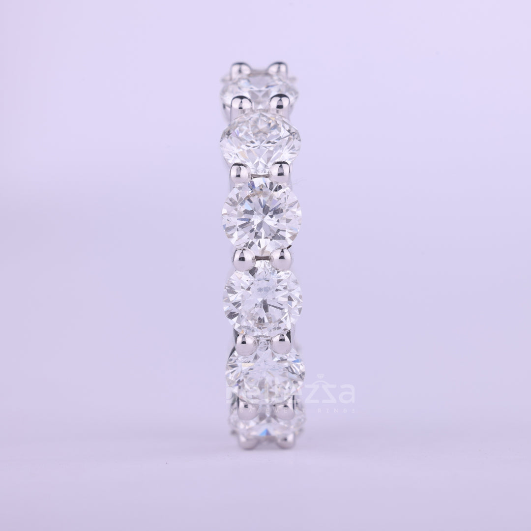 Round Cut Full Eternity Moissanite Wedding Band For Her