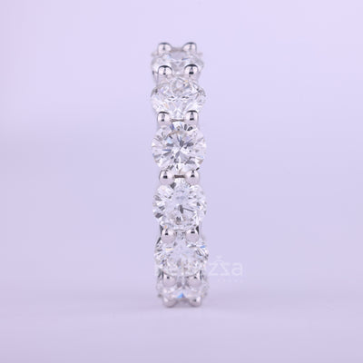 Round Cut Full Eternity Moissanite Wedding Band For Her