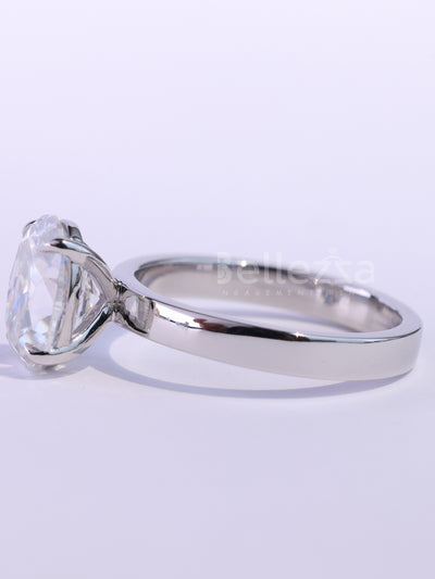 1.0CT Oval Cut Classic Solitaire Wide Band Engagement Ring
