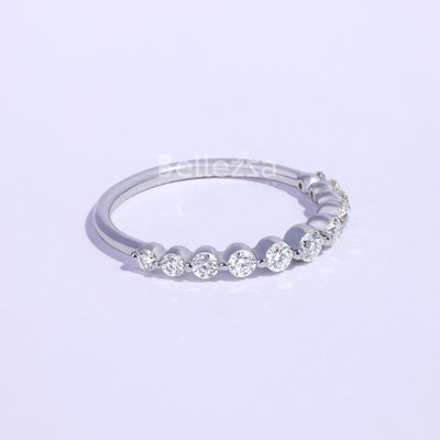 Round Diamond Bubble Pave Moissanite Wedding Band - Ready To Ship