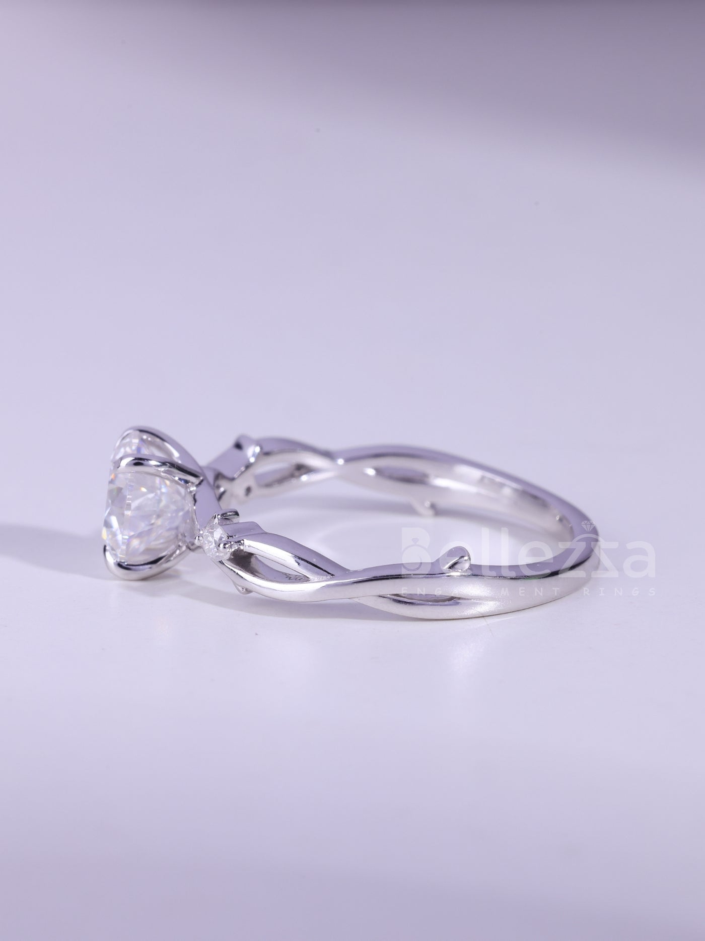 1.0CT Round Cut Diamond Nature Inspired Moissanite Engagement Ring