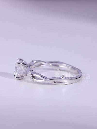 1.0CT Round Cut Diamond Nature Inspired Moissanite Engagement Ring
