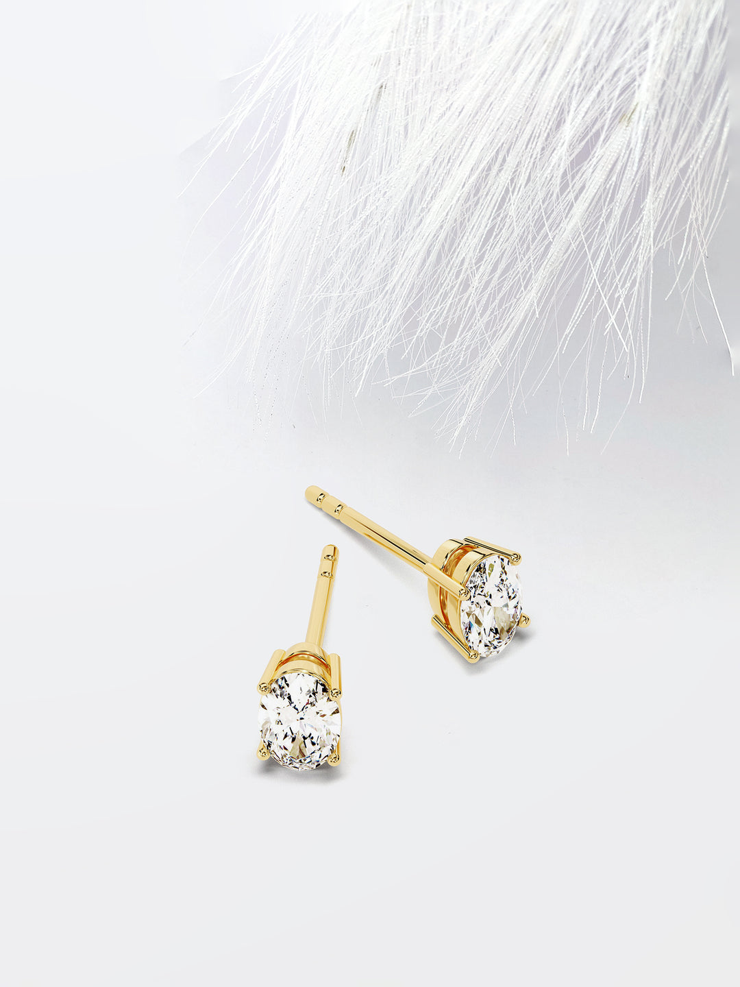 Oval Cut Solitaire Moissanite Stud Diamond Earrings For Women