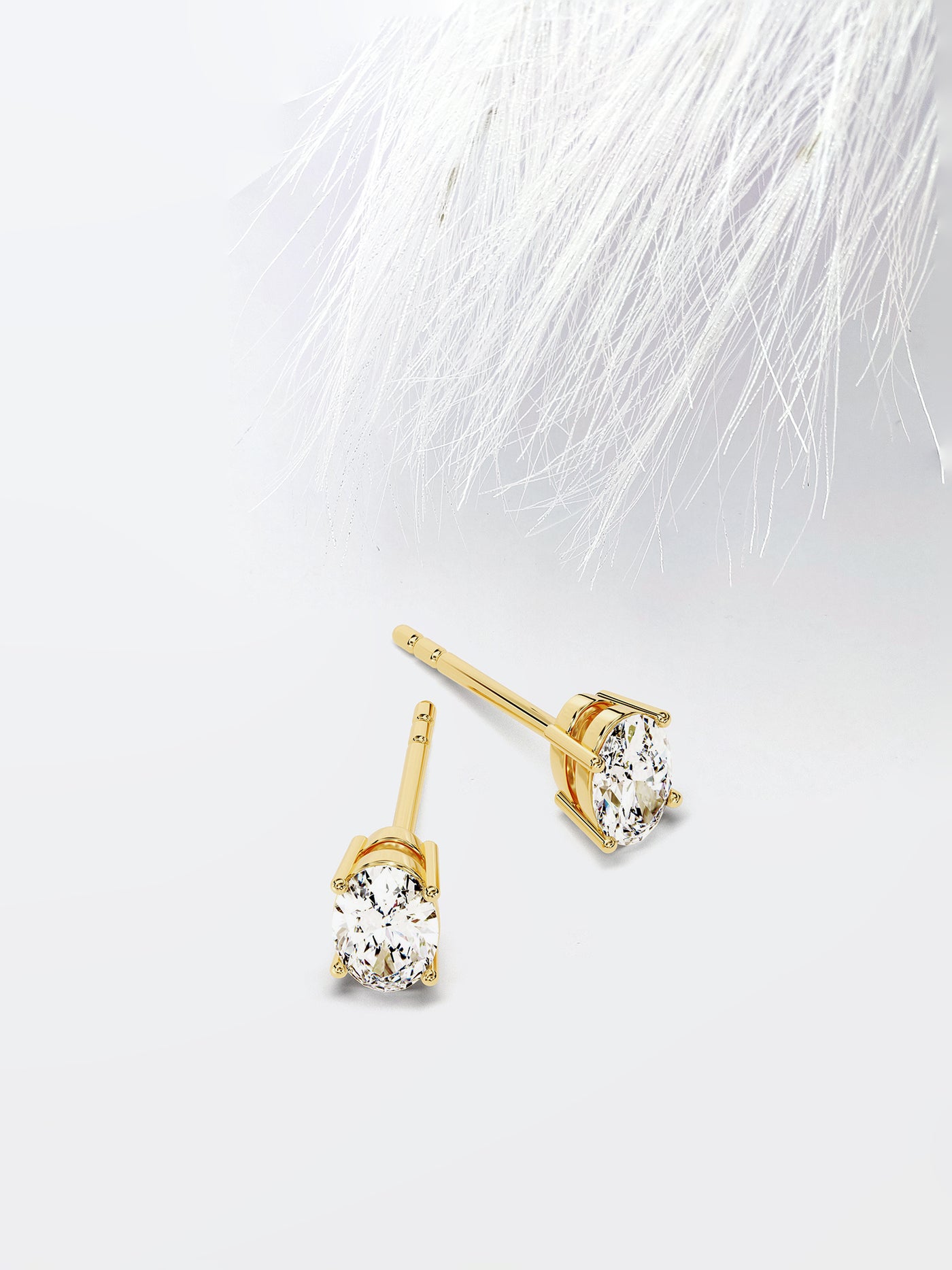 Oval Cut Solitaire Moissanite Stud Diamond Earrings For Women