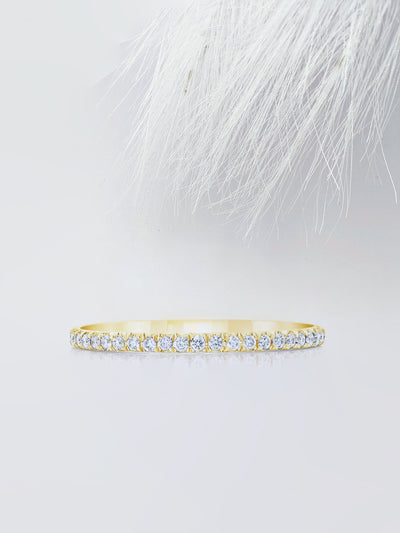 Round Cut Micro Pave Eternity Diamond Wedding Band For Women
