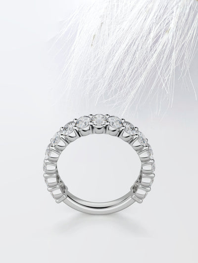 Oval Cut 3/4 Eternity Diamond Wedding Band For Her
