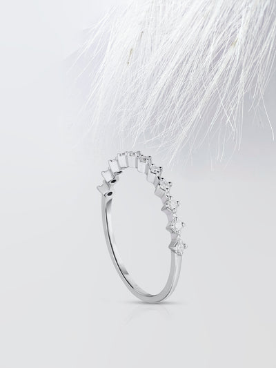 Round Cut Half Eternity Diamond Wedding Band For Women