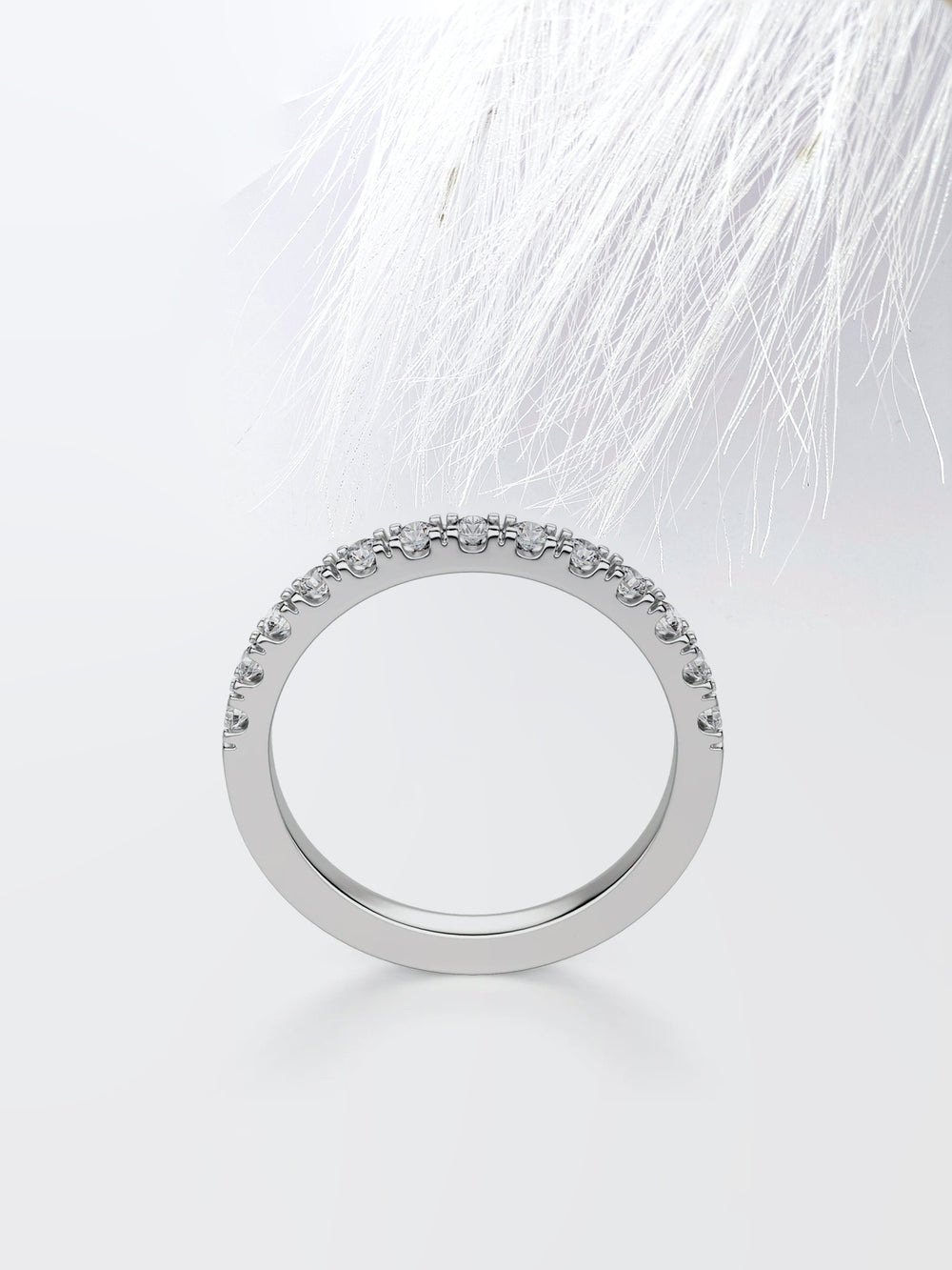 Round  Cut Half Eternity Wedding Band For Her