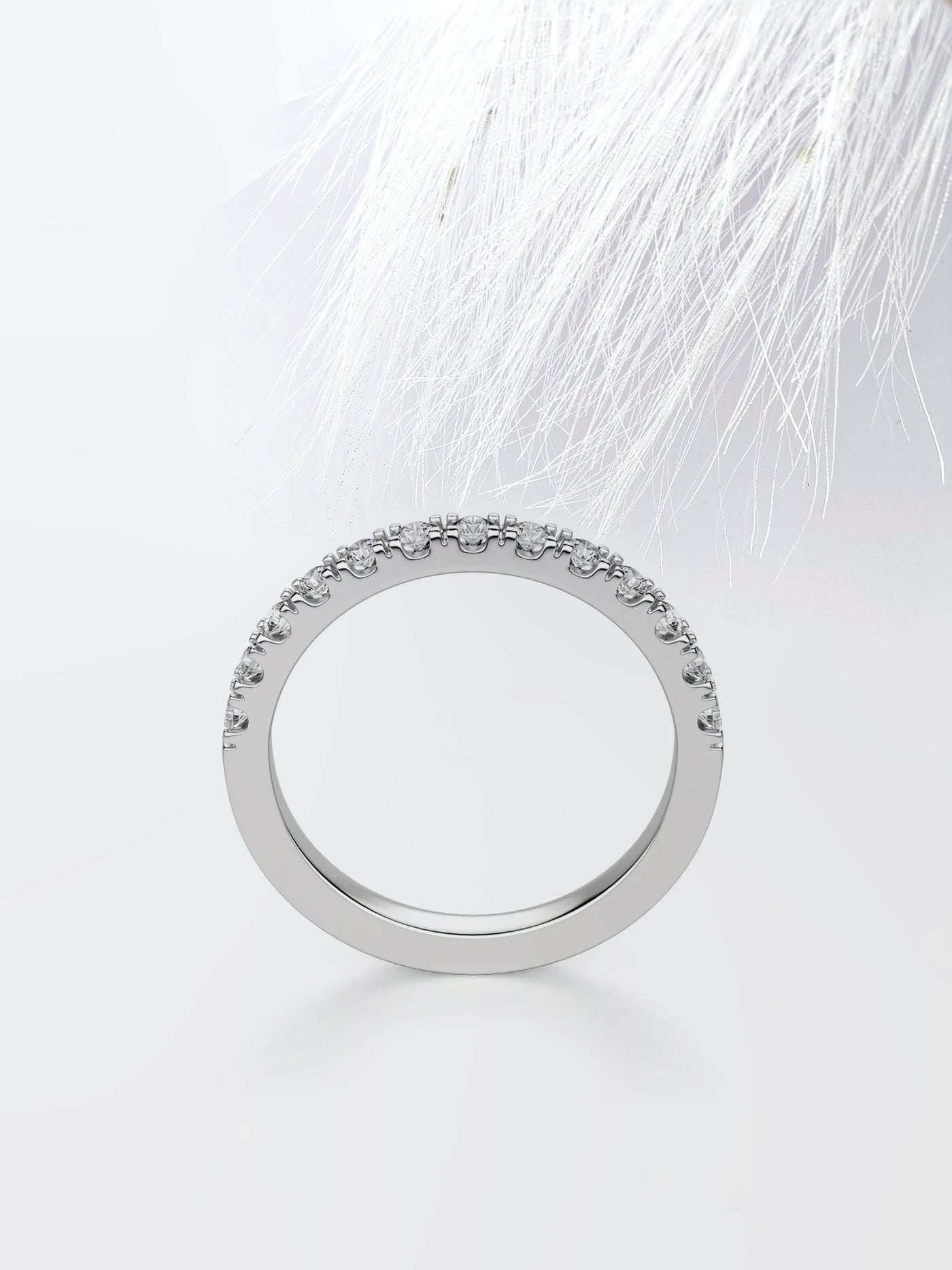 Round  Cut Half Eternity Wedding Band For Her