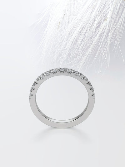 Round  Cut Half Eternity Wedding Band For Her