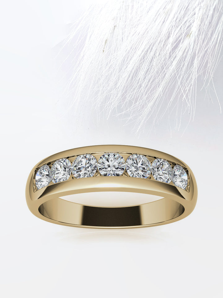 Round Cut Channel Moissanite Men's Diamond Wedding Band