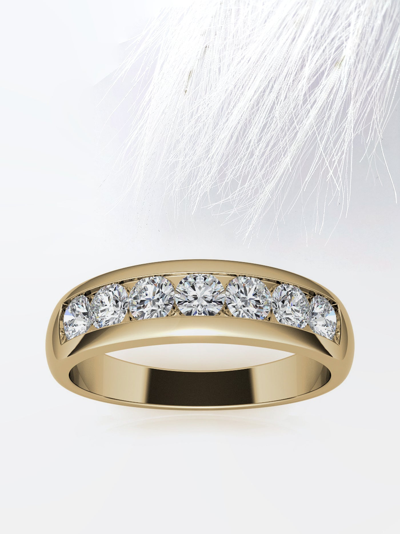 Round Cut Channel Moissanite Men's Diamond Wedding Band