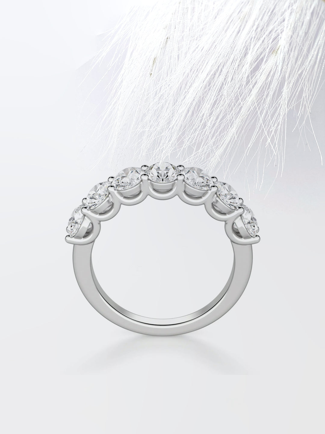 Oval Cut Seven Stone Wedding Band For Women