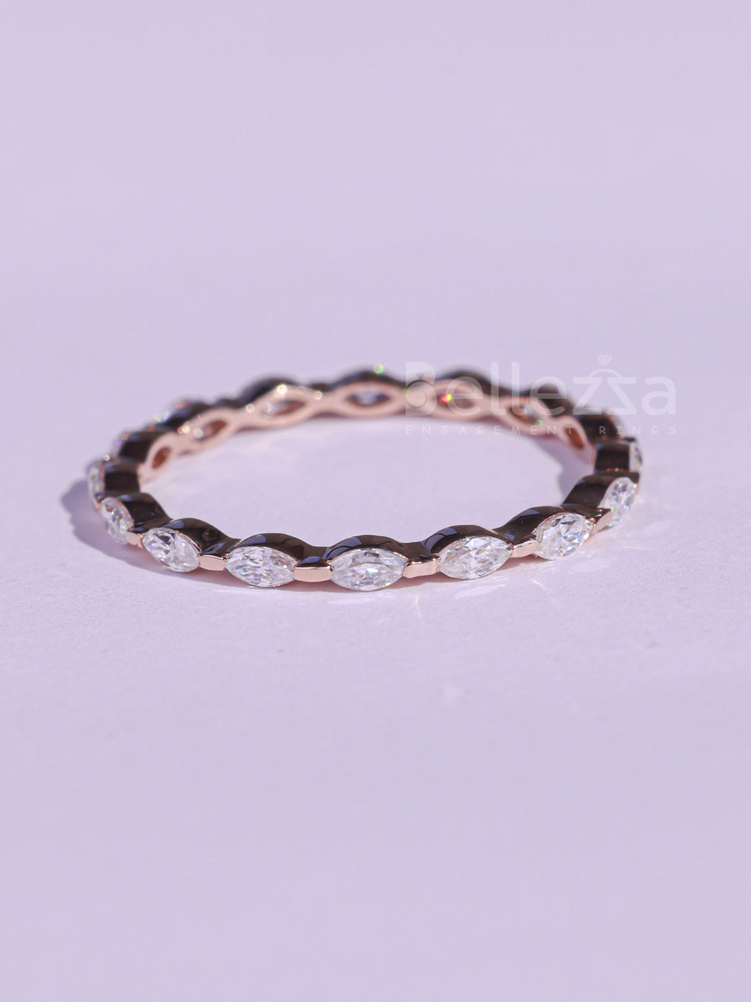 Marquise Cut Full Eternity Minimalist Wedding Band