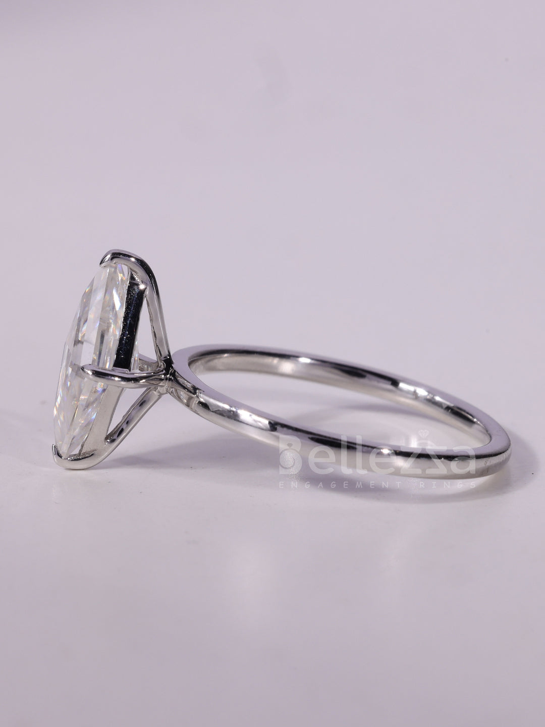 1.0CT Kite Cut Diamond Solitaire Moissanite Engagement Ring