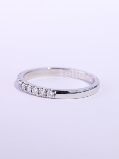 Round Cut Diamond Half Eternity Moissanite Wedding Band