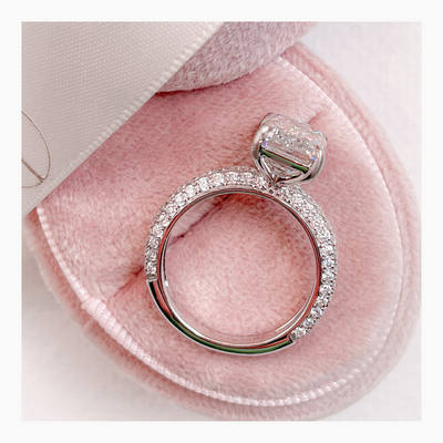 2.50-4.50 CT Emerald Pave Diamond Engagement Ring