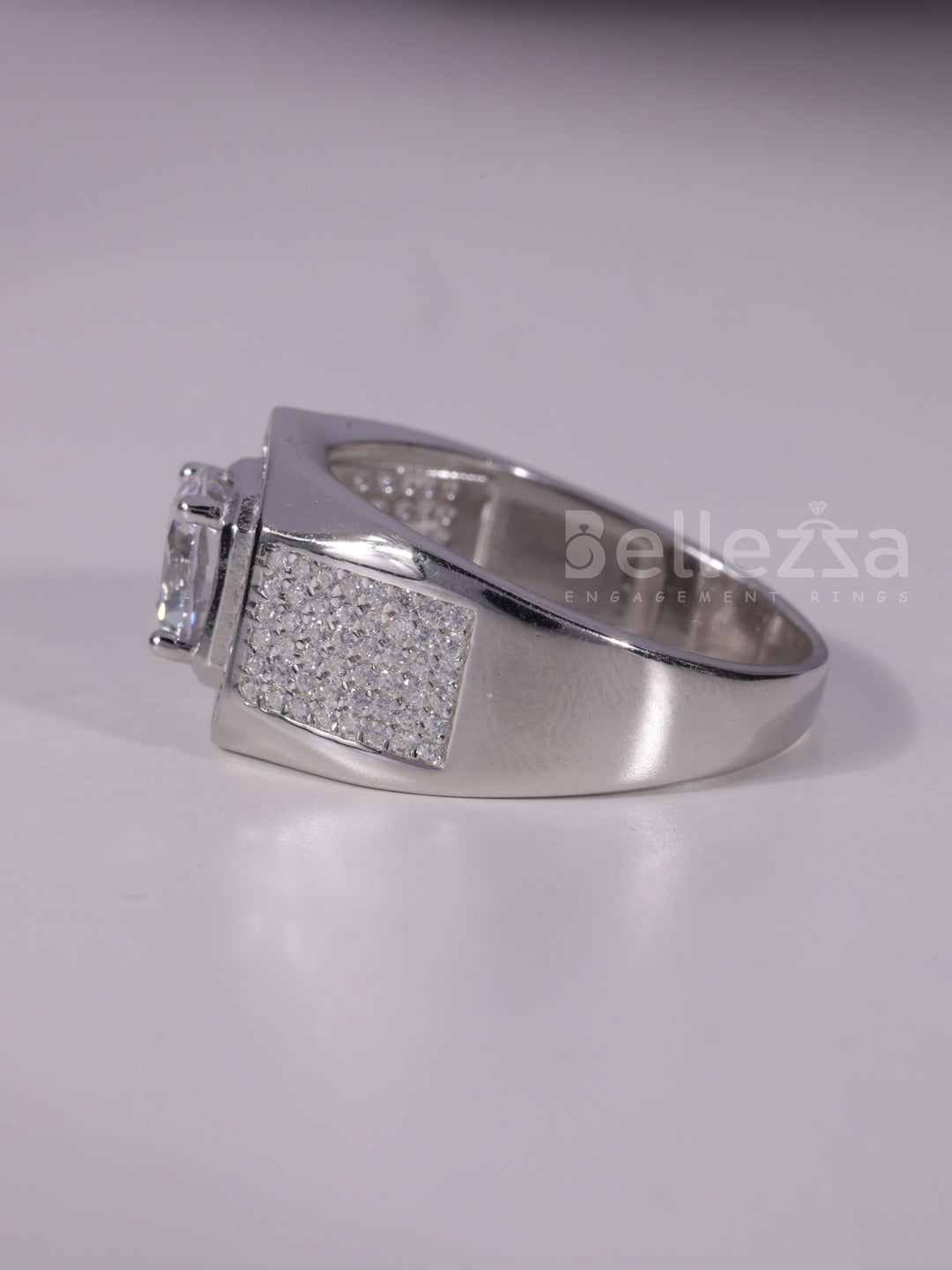 1.50CT Round Brilliant Cut Cluster Diamond Men's Engagement Ring