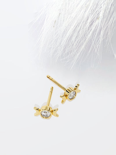 Round Cut Phases of the Moon Moissanite Stud Diamond Earrings For Women