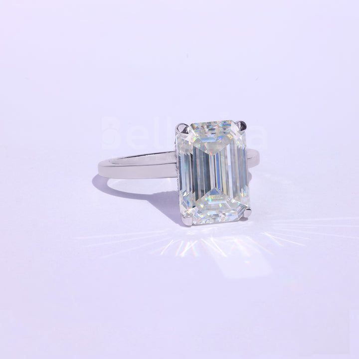 4.0CT Emerald Cut Hidden Halo Engagement Ring - Ready to Ship