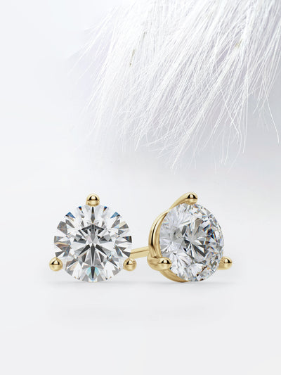 2.0CT Round Cut Stud Moissanite Diamond Earrings For Women