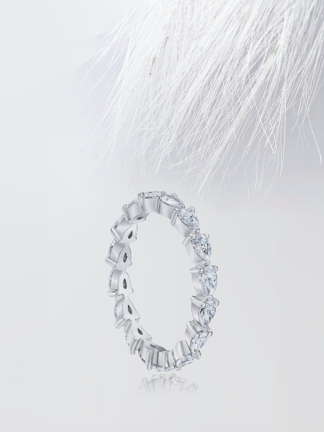 Pear Cut Eternity Diamond Wedding Band For Women