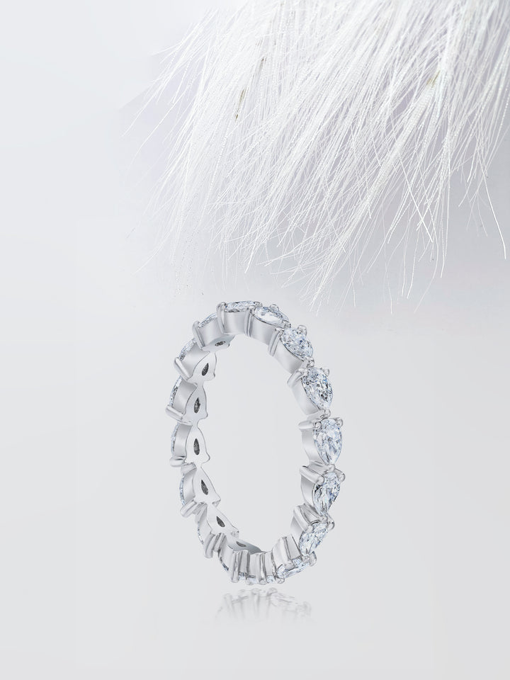 Pear Cut Eternity Diamond Wedding Band For Women