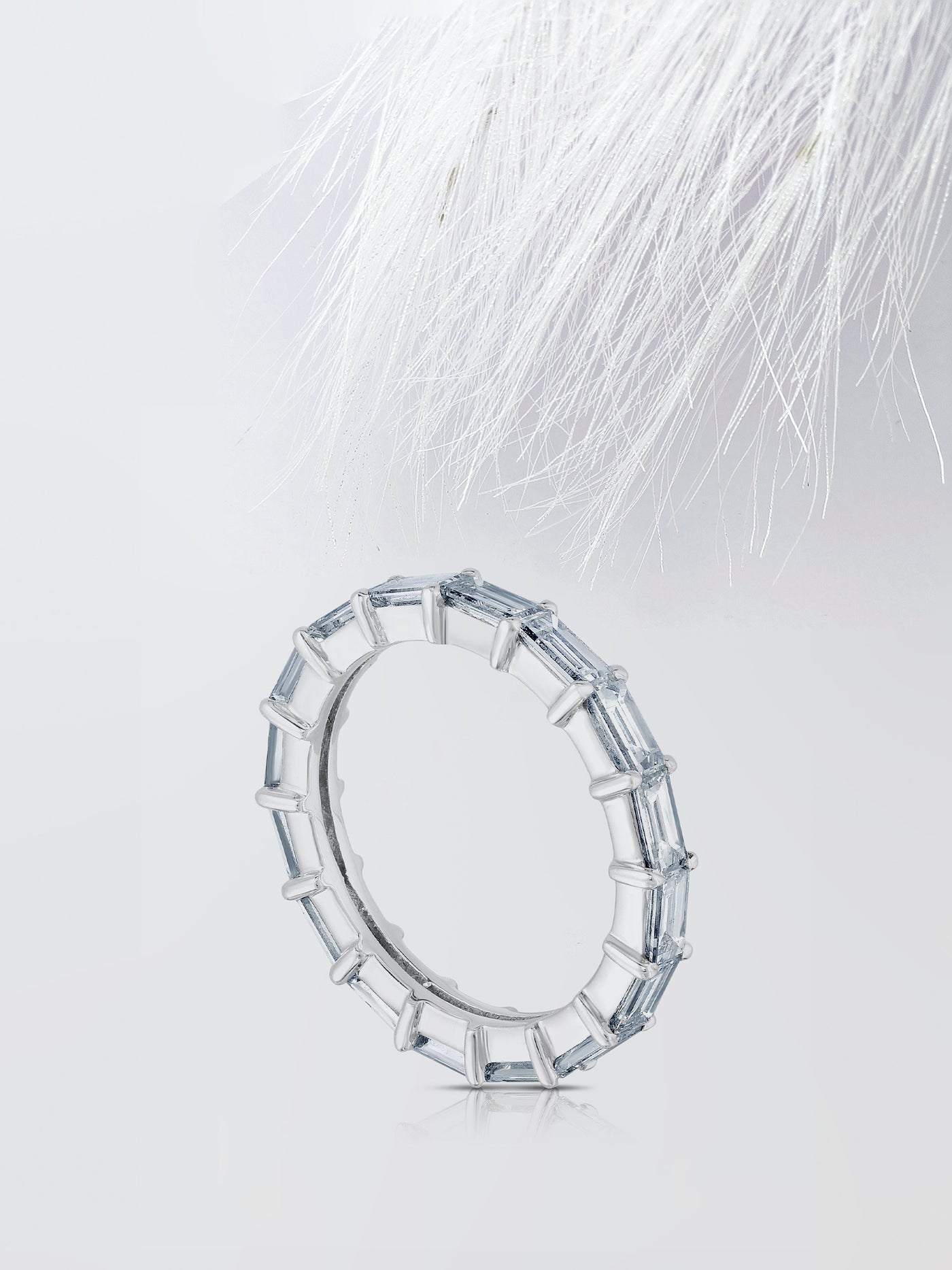 Baguette Cut Eternity Diamond Wedding Band For Women