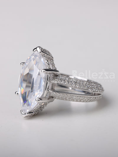 2.0CT Marquise Cut Cluster Diamond Moissanite Engagement Ring